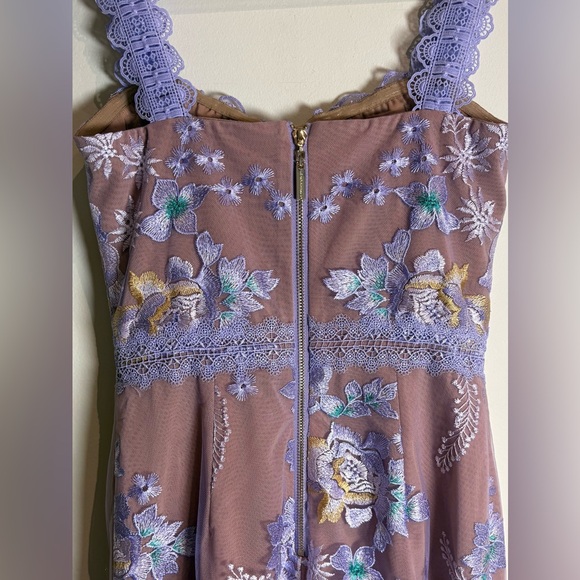 Bronx and Banco NWOT Eva Midi Dress in Lilac Floral Embroidery Size XS US 2 - Picture 10 of 14